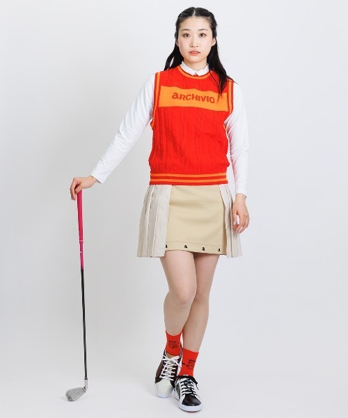 archivio(アルチビオ)の「<LADIES>ジャガードロゴケーブルニットベスト(ベスト・レディース・ホワイト/ブラック/レッド・S/M)」の11枚目の写真