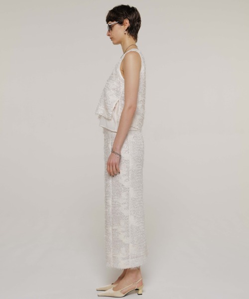 JOSE MOON(ジョゼムーン)の「LAYERED JACQUARD BLOUSE/レイヤードジャガードブラウス(シャツ/ブラウス・レディース・ホワイト/ブラック・FREE)」の10枚目の写真