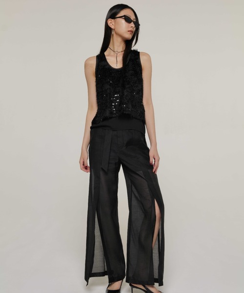 JOSE MOON(ジョゼムーン)の「LAYERED JACQUARD BLOUSE/レイヤードジャガードブラウス(シャツ/ブラウス・レディース・ホワイト/ブラック・FREE)」の14枚目の写真