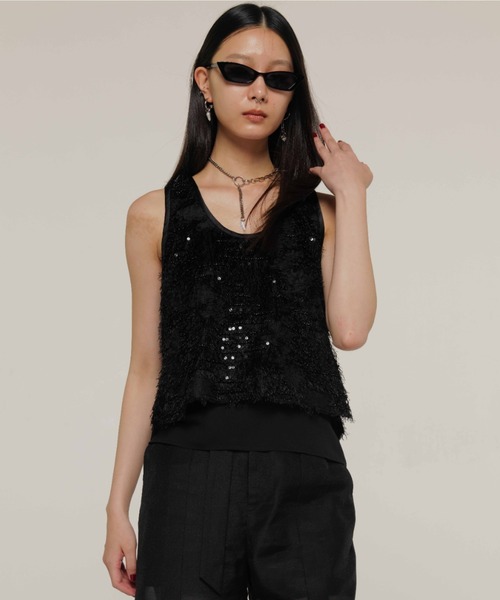 JOSE MOON(ジョゼムーン)の「LAYERED JACQUARD BLOUSE/レイヤードジャガードブラウス(シャツ/ブラウス・レディース・ホワイト/ブラック・FREE)」の11枚目の写真