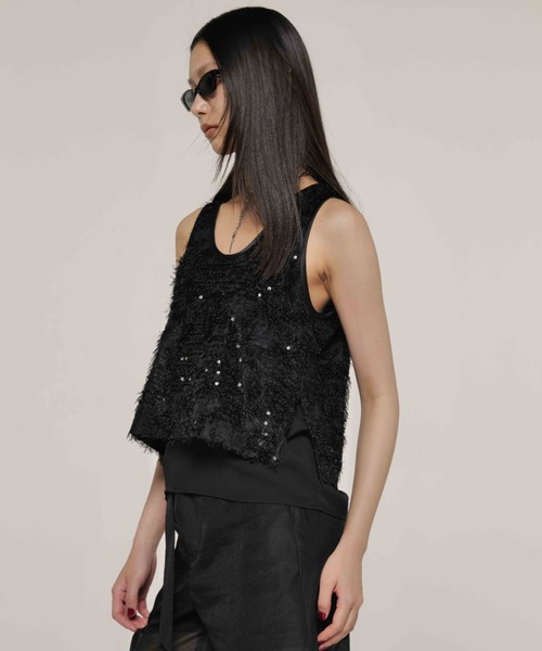 JOSE MOON(ジョゼムーン)の「LAYERED JACQUARD BLOUSE/レイヤードジャガードブラウス(シャツ/ブラウス・レディース・ホワイト/ブラック・FREE)」の12枚目の写真