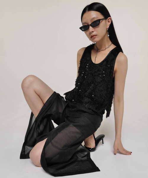JOSE MOON(ジョゼムーン)の「LAYERED JACQUARD BLOUSE/レイヤードジャガードブラウス(シャツ/ブラウス・レディース・ホワイト/ブラック・FREE)」の17枚目の写真