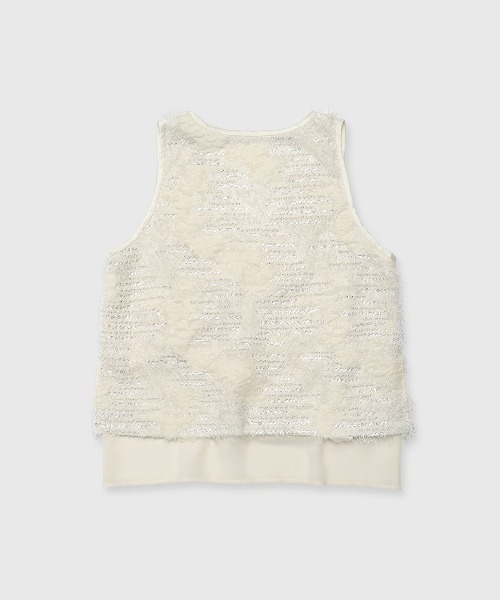 JOSE MOON(ジョゼムーン)の「LAYERED JACQUARD BLOUSE/レイヤードジャガードブラウス(シャツ/ブラウス・レディース・ホワイト/ブラック・FREE)」の20枚目の写真