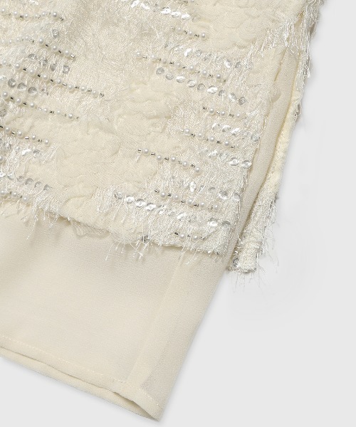 JOSE MOON(ジョゼムーン)の「LAYERED JACQUARD BLOUSE/レイヤードジャガードブラウス(シャツ/ブラウス・レディース・ホワイト/ブラック・FREE)」の21枚目の写真