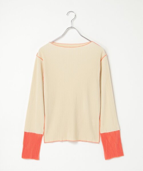 VENCEEXCHANGE(ヴァンスエクスチェンジ)の「プリーツ加工配色袖トップス(Tシャツ/カットソー・レディース・ブラウン/グレー/アイボリー/チャコール・FREE)」の8枚目の写真