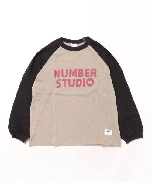 jeans-b（ジーンズベー）の「ジーンズベー NUMBER STUDIO　ロングTシャツ（Tシャツ/カットソー・キッズ・サンドベージュ/ベージュ/オフホワイト・140cm/150cm/160cm/130cm）」の9枚目の写真