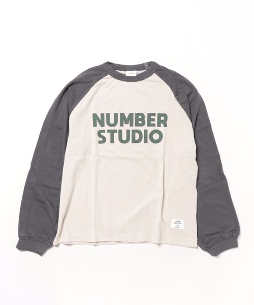 jeans-b（ジーンズベー）の「ジーンズベー NUMBER STUDIO　ロングTシャツ（Tシャツ/カットソー・キッズ・サンドベージュ/ベージュ/オフホワイト・140cm/150cm/160cm/130cm）」の10枚目の写真