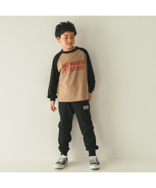 jeans-b（ジーンズベー）の「ジーンズベー NUMBER STUDIO　ロングTシャツ（Tシャツ/カットソー・キッズ・サンドベージュ/ベージュ/オフホワイト・140cm/150cm/160cm/130cm）」の14枚目の写真