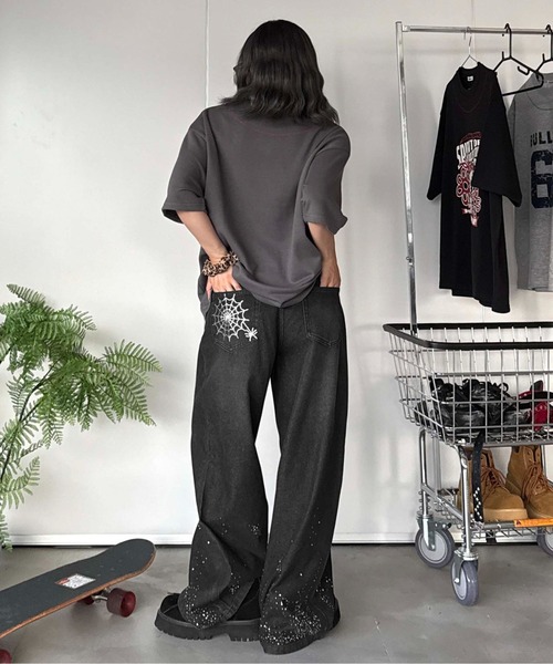 sedacle（セダクル）の「ラインストーンデニム（デニムパンツ・レディース・ライトインディゴブルー/ブラック・MEDIUM/SMALL/LARGE）」の12枚目の写真