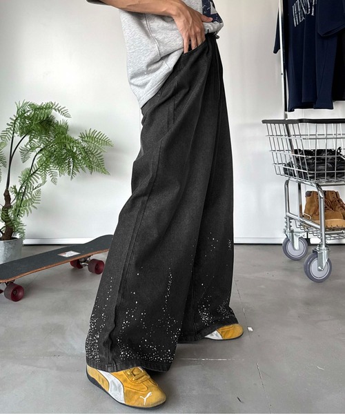 sedacle（セダクル）の「ラインストーンデニム（デニムパンツ・レディース・ライトインディゴブルー/ブラック・MEDIUM/SMALL/LARGE）」の4枚目の写真