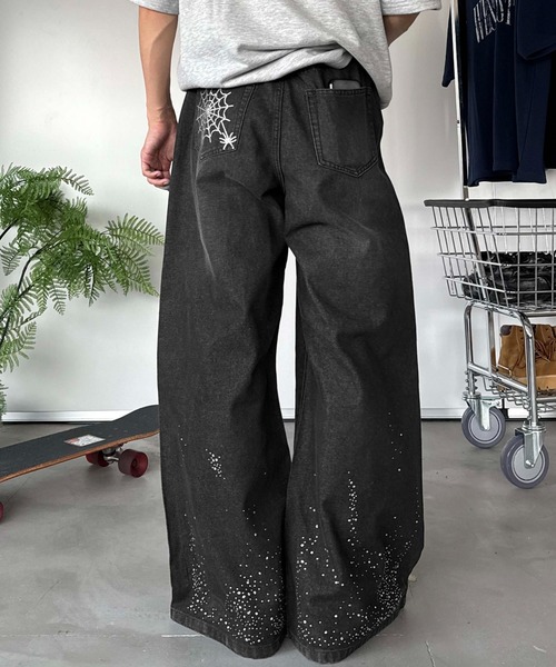 sedacle（セダクル）の「ラインストーンデニム（デニムパンツ・レディース・ライトインディゴブルー/ブラック・MEDIUM/SMALL/LARGE）」の5枚目の写真