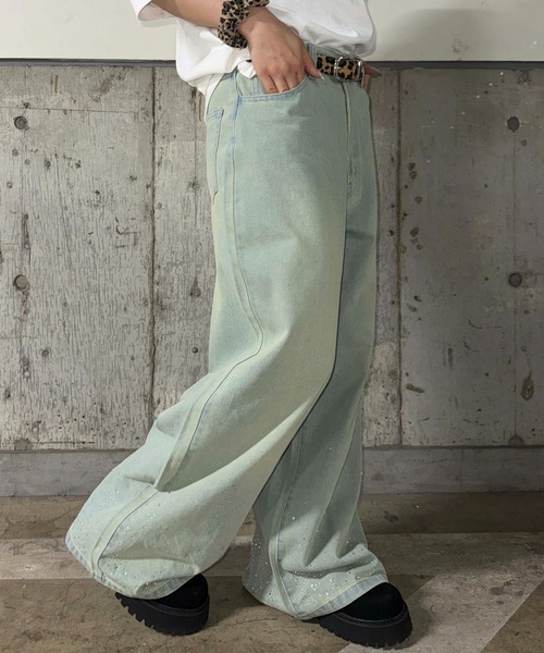 sedacle（セダクル）の「ラインストーンデニム（デニムパンツ・レディース・ライトインディゴブルー/ブラック・MEDIUM/SMALL/LARGE）」の18枚目の写真