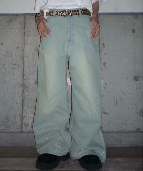 epine エピヌ　ラインストーン　デニム　S epine é rhinestone jeans - メルカリ