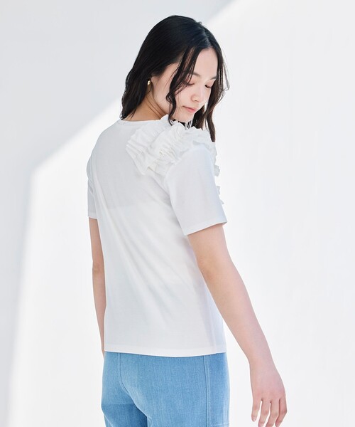 BIANCA（ビアンカ）の「【マルチシーン】ショルダープリーツギャザーT（Tシャツ/カットソー・レディース・ブラック/オフホワイト・38）」の12枚目の写真