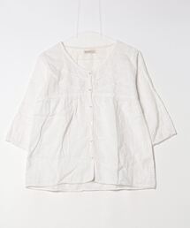 美品✨ハグオーワー Hug o warリネンピンタックブラウス 白 チュニック 美品✨ハグオーワー Hug o warリネンピンタックブラウス 白