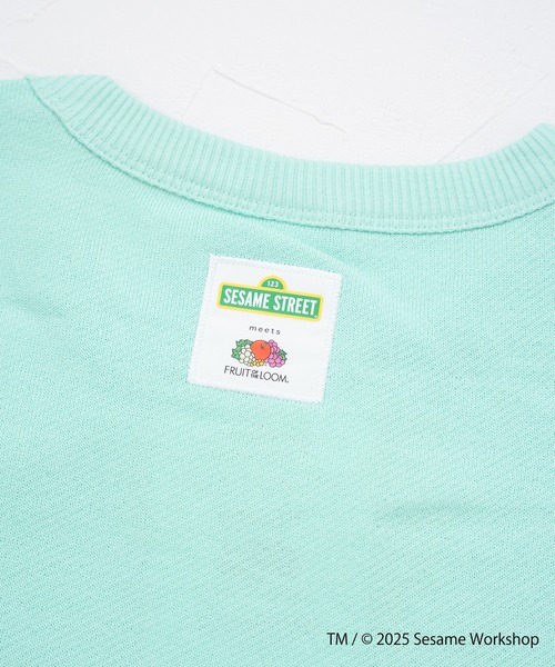 FRUIT OF THE LOOM(フルーツオブザルーム)の「【FRUIT OF THE LOOM】SESAME STREET×FTL ハーフスリーブ甘編/セサミコラボ/プルオーバー(スウェット・メンズ・ミント/パープル・S/L/M)」の6枚目の写真