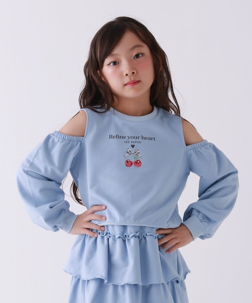 10C REPIPI（ジューシーレピピ）の「【10C REPIPI】Cherryカタアキトップス（Tシャツ/カットソー・キッズ・ブラック/サックスブルー/グレー・130cm/110cm/120cm）」の3枚目の写真
