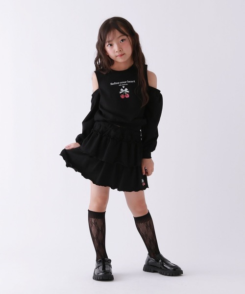 10C REPIPI（ジューシーレピピ）の「【10C REPIPI】Cherryカタアキトップス（Tシャツ/カットソー・キッズ・ブラック/サックスブルー/グレー・130cm/110cm/120cm）」の4枚目の写真