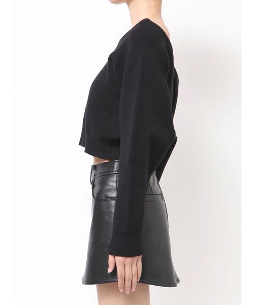 GYDA（ジェイダ）の「Symmetry GYDAワンショルチェーンニットトップス（ニット/セーター・レディース・ブラック/オフホワイト・FREE）」の13枚目の写真