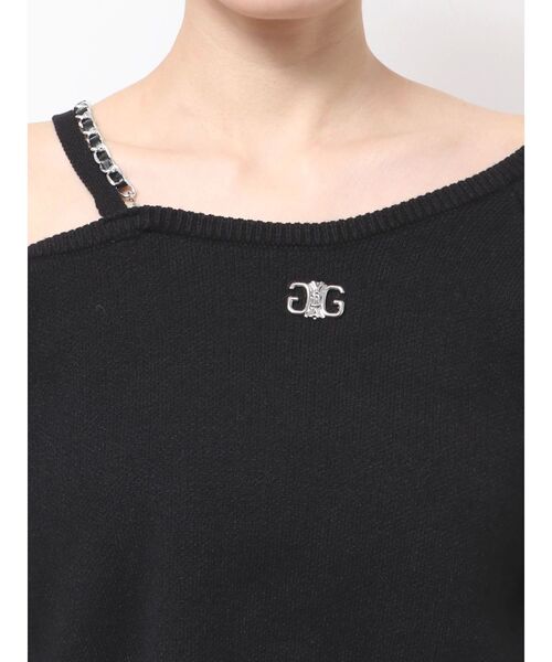 GYDA（ジェイダ）の「Symmetry GYDAワンショルチェーンニットトップス（ニット/セーター・レディース・ブラック/オフホワイト・FREE）」の15枚目の写真