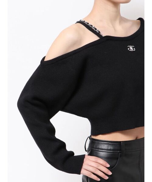 Symmetry GYDAワンショルチェーンニットトップス（ニット