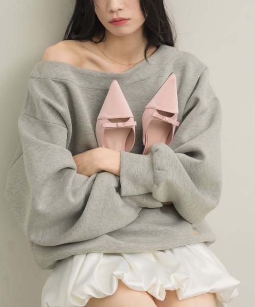 NEUNA（ヌナ）の「サテンリボンミュール（パンプス・レディース・ピンク/ブラック・36/38/39）」の12枚目の写真