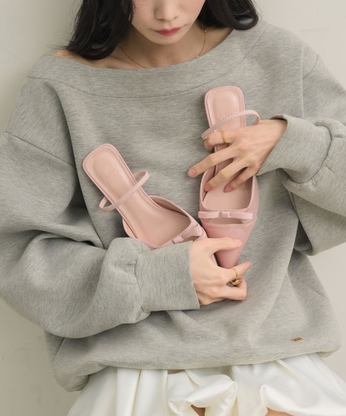NEUNA（ヌナ）の「サテンリボンミュール（パンプス・レディース・ピンク/ブラック・36/38/39）」の13枚目の写真