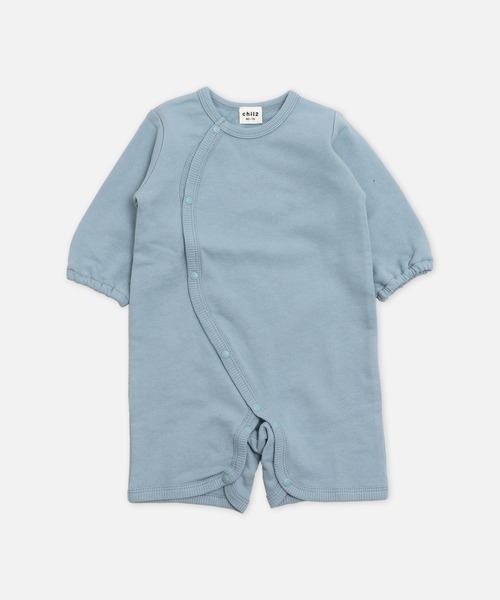 chil2（チルツー）の「綿100% 無地裏毛ミニカバーオール（ロンパース・キッズ・ミント/クリーム/ワインレッド/オートミール/ラベンダー/グリーン/ブルー/オレンジ/サックスブルー/イエロー/カーキ/グレー/レッド/ブラウン/ホワイト/チャコールグレー/ベージュ/ネイビー/ブラック/スモークピンク・50-60cm/60-70cm）」の13枚目の写真