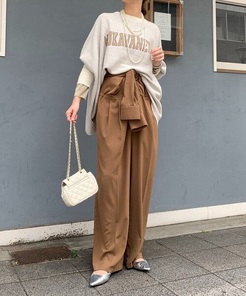 DouDou　ドゥドゥ　インターシャロゴポンチョニット DouDou（ドゥドゥ） ニット セーター MAGLIONEインターシャロゴ