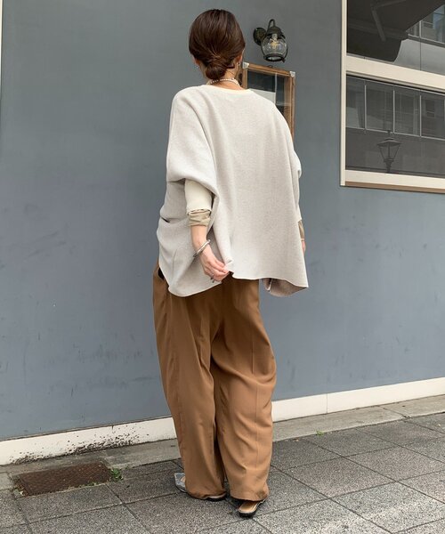 セール】インターシャロゴポンチョニット（ニット/セーター）｜DouDou