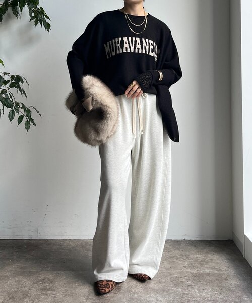 【新品未使用】DouDou インターシャ ロゴ　ポンチョ　ニット セール】MAGLIONEインターシャロゴポンチョニット（ニット