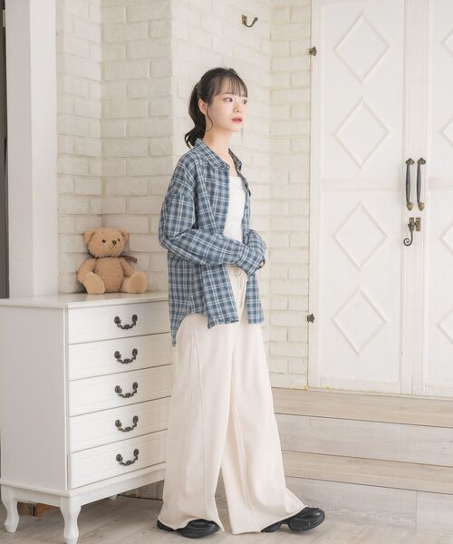 ems excite（エムズエキサイト）の「レースパッチ付チェックSH（シャツ/ブラウス・レディース・ブラウン系その他2/ブルー系その他2/ホワイト系その他・FREE）」の19枚目の写真