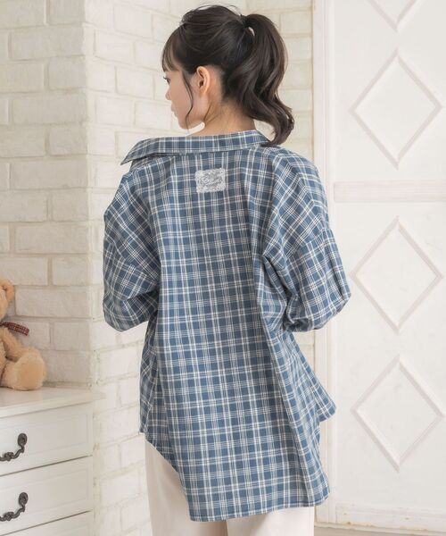 ems excite（エムズエキサイト）の「レースパッチ付チェックSH（シャツ/ブラウス・レディース・ブラウン系その他2/ブルー系その他2/ホワイト系その他・FREE）」の14枚目の写真