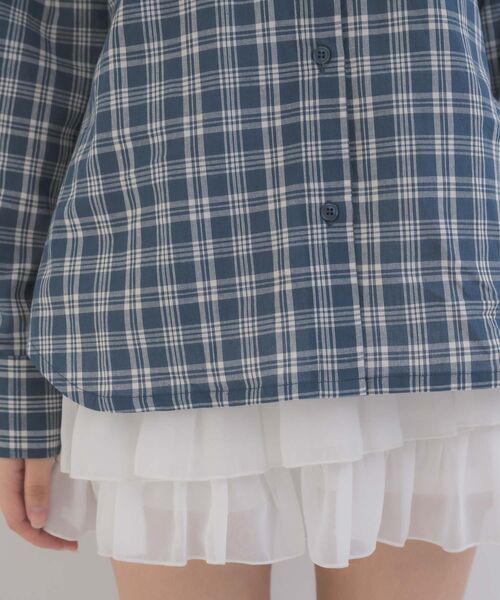 ems excite（エムズエキサイト）の「レースパッチ付チェックSH（シャツ/ブラウス・レディース・ブラウン系その他2/ブルー系その他2/ホワイト系その他・FREE）」の10枚目の写真