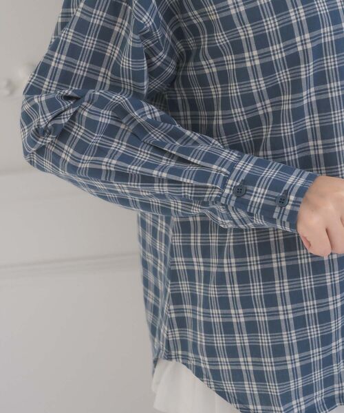 ems excite（エムズエキサイト）の「レースパッチ付チェックSH（シャツ/ブラウス・レディース・ブラウン系その他2/ブルー系その他2/ホワイト系その他・FREE）」の9枚目の写真