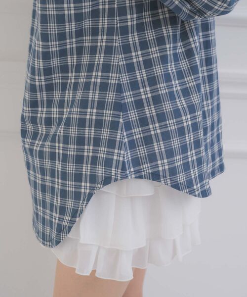 ems excite（エムズエキサイト）の「レースパッチ付チェックSH（シャツ/ブラウス・レディース・ブラウン系その他2/ブルー系その他2/ホワイト系その他・FREE）」の7枚目の写真