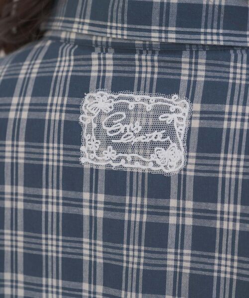 ems excite（エムズエキサイト）の「レースパッチ付チェックSH（シャツ/ブラウス・レディース・ブラウン系その他2/ブルー系その他2/ホワイト系その他・FREE）」の5枚目の写真