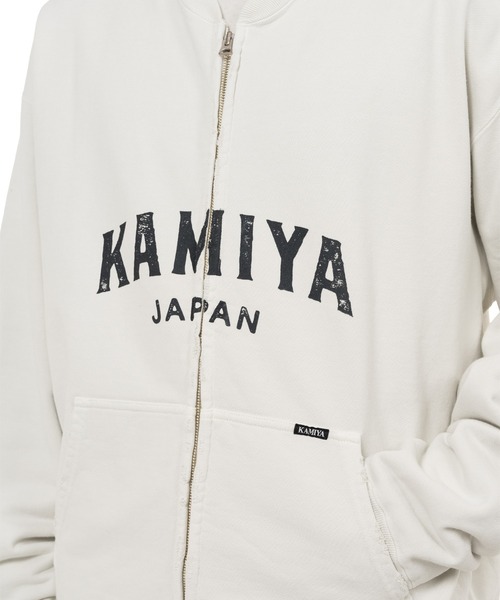 KAMIYA logo' Distressed Zip Sweat Jacket（パーカー）｜KAMIYA