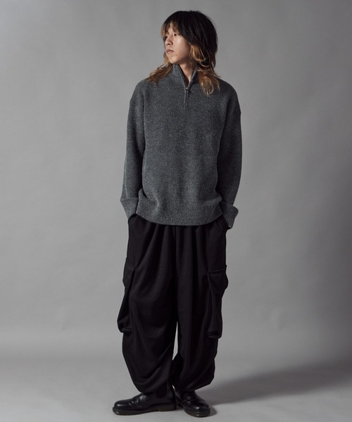 ROOPTOKYO(ループトウキョウ)の「Half-Zip Knit Pullover / ハーフジップ プルオーバー ニット 冬服(ニット/セーター・メンズ・ホワイト/ブラック/グレー・M/L)」の8枚目の写真