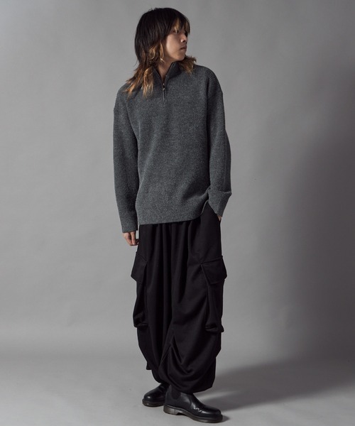 ROOPTOKYO(ループトウキョウ)の「Half-Zip Knit Pullover / ハーフジップ プルオーバー ニット 冬服(ニット/セーター・メンズ・ホワイト/ブラック/グレー・M/L)」の9枚目の写真