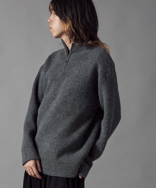 ROOPTOKYO(ループトウキョウ)の「Half-Zip Knit Pullover / ハーフジップ プルオーバー ニット 冬服(ニット/セーター・メンズ・ホワイト/ブラック/グレー・M/L)」の5枚目の写真