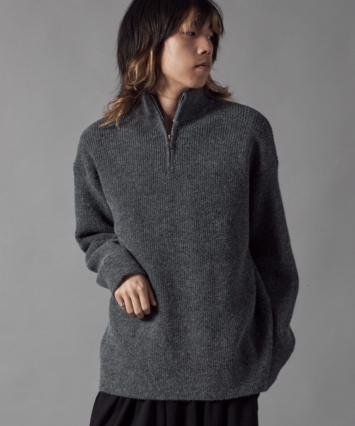 ROOPTOKYO(ループトウキョウ)の「Half-Zip Knit Pullover / ハーフジップ プルオーバー ニット 冬服(ニット/セーター・メンズ・ホワイト/ブラック/グレー・M/L)」の6枚目の写真