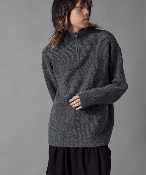 ROOPTOKYO(ループトウキョウ)の「Half-Zip Knit Pullover / ハーフジップ プルオーバー ニット 冬服(ニット/セーター・メンズ・ホワイト/ブラック/グレー・M/L)」の7枚目の写真