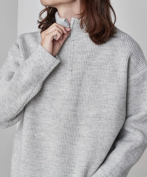 ROOPTOKYO(ループトウキョウ)の「Half-Zip Knit Pullover / ハーフジップ プルオーバー ニット 冬服(ニット/セーター・メンズ・ホワイト/ブラック/グレー・M/L)」の20枚目の写真
