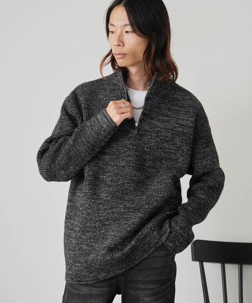ROOPTOKYO(ループトウキョウ)の「Half-Zip Knit Pullover / ハーフジップ プルオーバー ニット 冬服(ニット/セーター・メンズ・ホワイト/ブラック/グレー・M/L)」の15枚目の写真