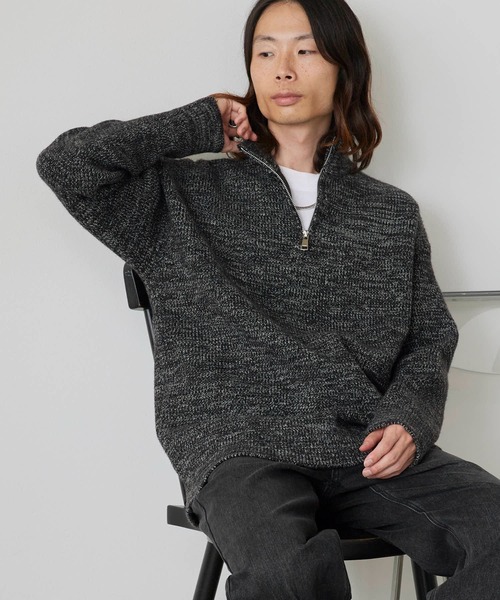 ROOPTOKYO(ループトウキョウ)の「Half-Zip Knit Pullover / ハーフジップ プルオーバー ニット 冬服(ニット/セーター・メンズ・ホワイト/ブラック/グレー・M/L)」の16枚目の写真