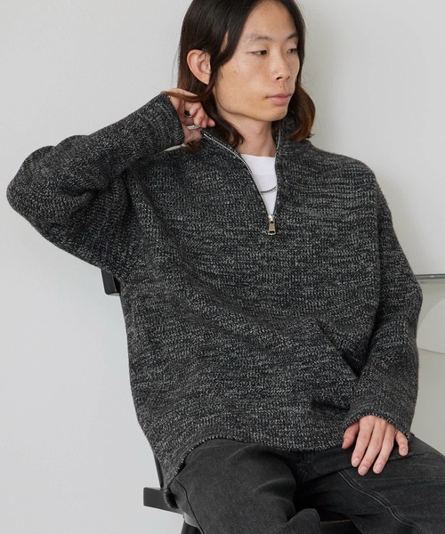 ROOPTOKYO(ループトウキョウ)の「Half-Zip Knit Pullover / ハーフジップ プルオーバー ニット 冬服(ニット/セーター・メンズ・ホワイト/ブラック/グレー・M/L)」の17枚目の写真