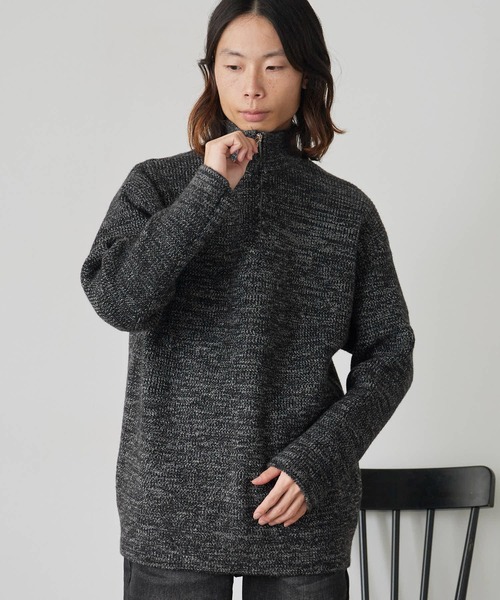 ROOPTOKYO(ループトウキョウ)の「Half-Zip Knit Pullover / ハーフジップ プルオーバー ニット 冬服(ニット/セーター・メンズ・ホワイト/ブラック/グレー・M/L)」の18枚目の写真