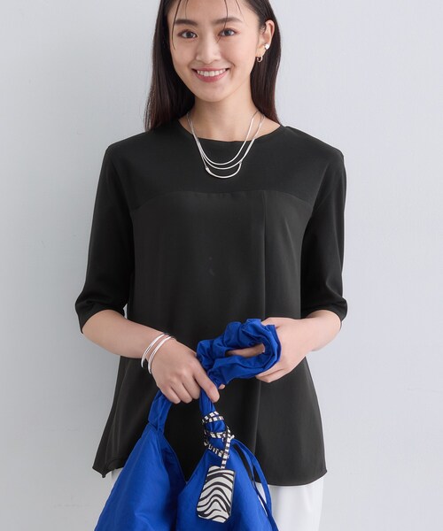 INDIVI（インディヴィ）の「【セットアップ可能】ビスチェレイヤード風トップス（Tシャツ/カットソー・レディース・グレー系その他5/ブラック/ブラウン系5・19/13/15 /34/05/38）」の7枚目の写真