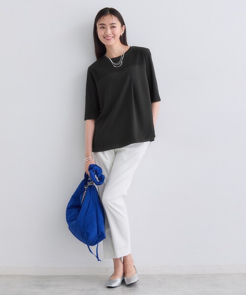 INDIVI（インディヴィ）の「【セットアップ可能】ビスチェレイヤード風トップス（Tシャツ/カットソー・レディース・グレー系その他5/ブラック/ブラウン系5・19/13/15 /34/05/38）」の6枚目の写真